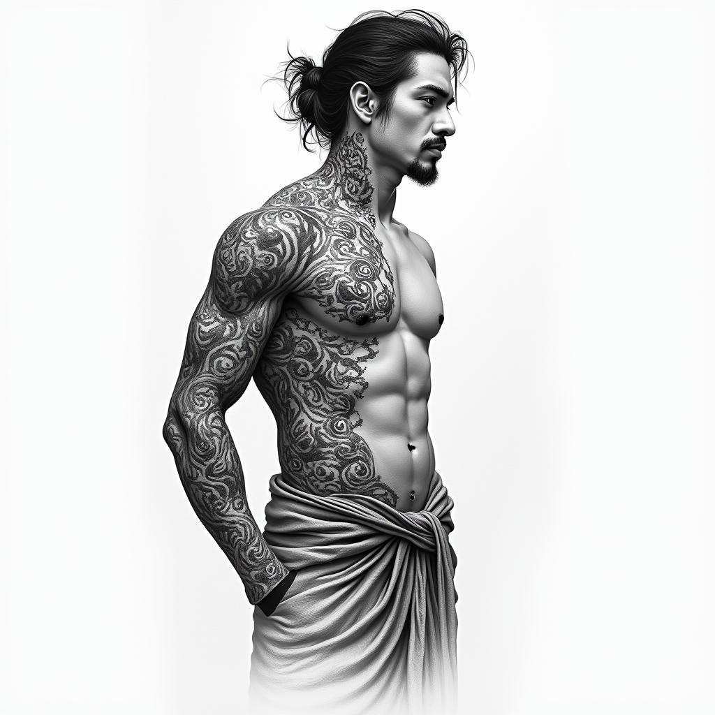 The name "Abigail" is of Hebrew origin, meaning "my father's joy." It is a popular name that has been used for many centuries. If you have any specific questions or need more information about the name, feel free to ask!in japanese style tattoo, detailed tattoo, traditional japanese culture tattoo, mythology, 8k - Variation 3