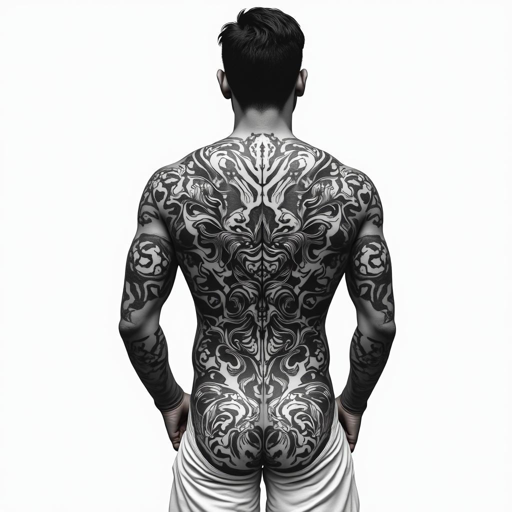 name "Abigail" pademin japanese style tattoo, detailed tattoo, traditional japanese culture tattoo, mythology, 8k - Variation 4