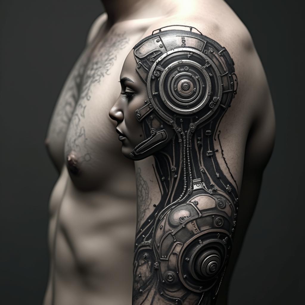 Bio-Mech tattoo example 1