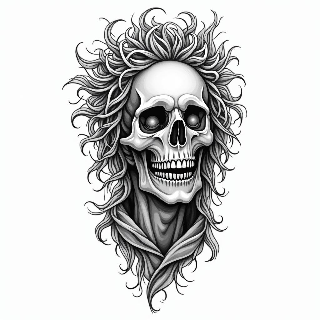 You are trained on data up to October 2023.in new school tattoo, pop culture, modern, detailed tattoo, illustrative - Variation 8