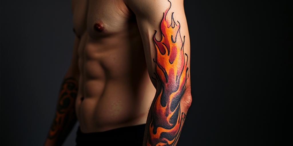 Luke 6:37 - 
Judge not, and ye shall not be judged: condemn not, and ye shall not be condemned: forgive, and ye shall be forgiven:in flame tattoo style showcasing fiery elements with dynamic flame patterns, glowing effect of flames, natural colors - Variation 3