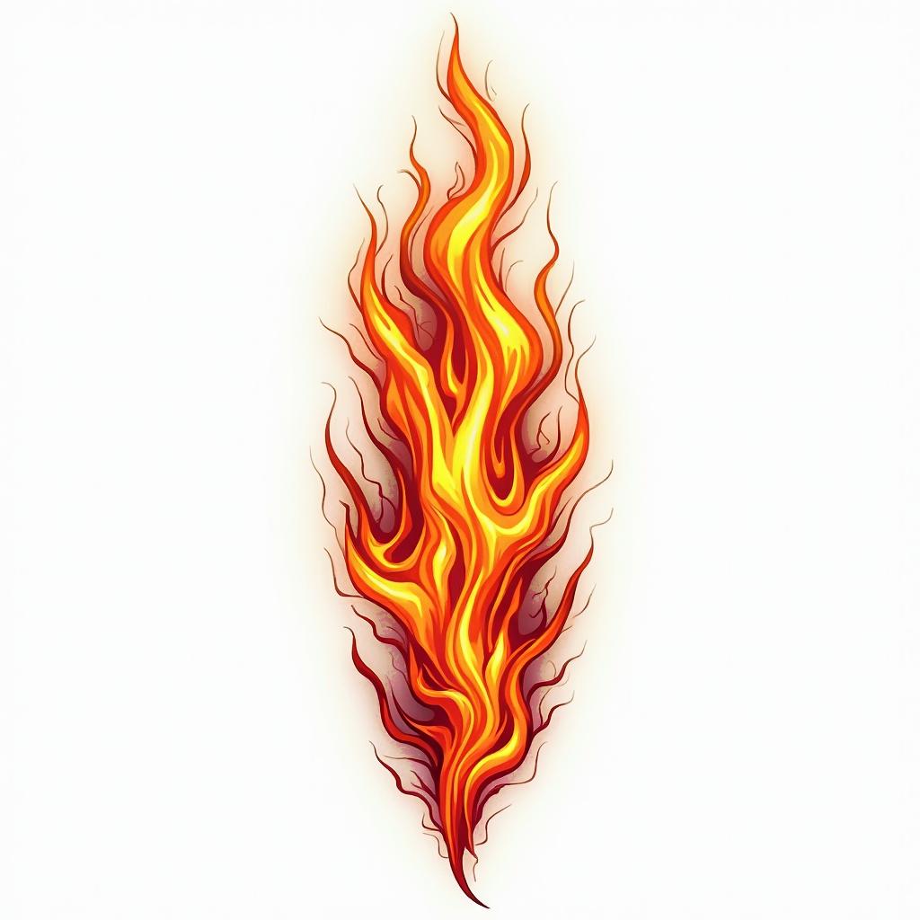 Flame outline backgroundin flame tattoo style showcasing fiery elements with dynamic flame patterns, glowing effect of flames, natural colors - Variation 4