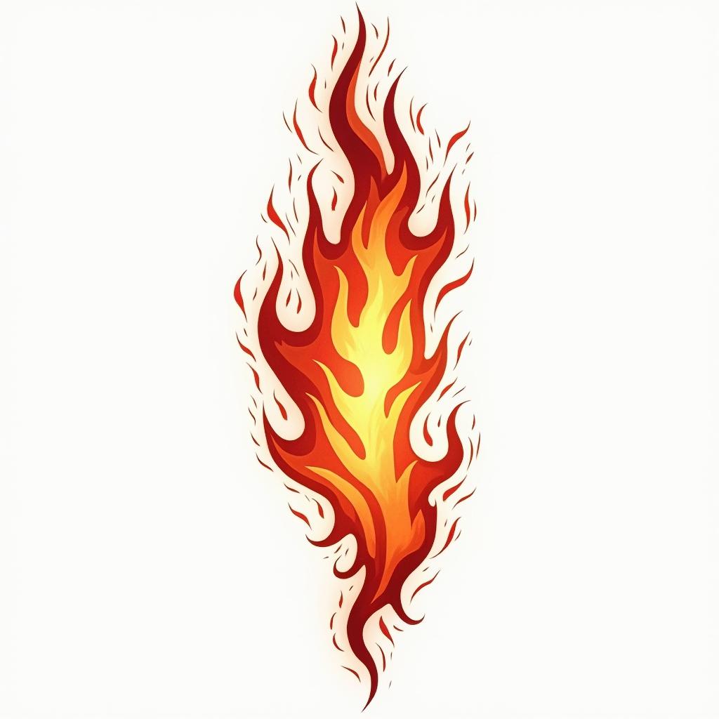 Flame outline backgroundin flame tattoo style showcasing fiery elements with dynamic flame patterns, glowing effect of flames, natural colors