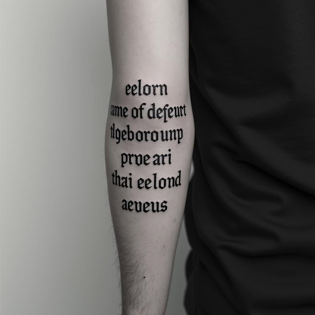 Monospace Text tattoo example 2