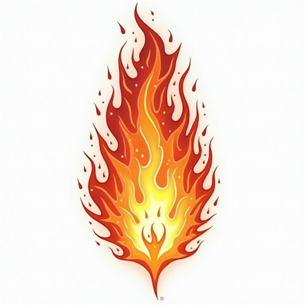Fire flame 
outline backgroundin flame tattoo style showcasing fiery elements with dynamic flame patterns, glowing effect of flames, natural colors - Variation 2
