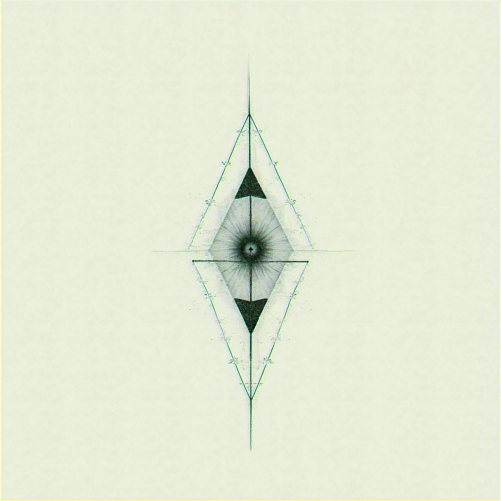 time heals allin minimalist style tattoo, featuring simple shapes and fine lines, with minimal shading and details, tiny triangles, creating a sense of balance and harmony - Variation 4