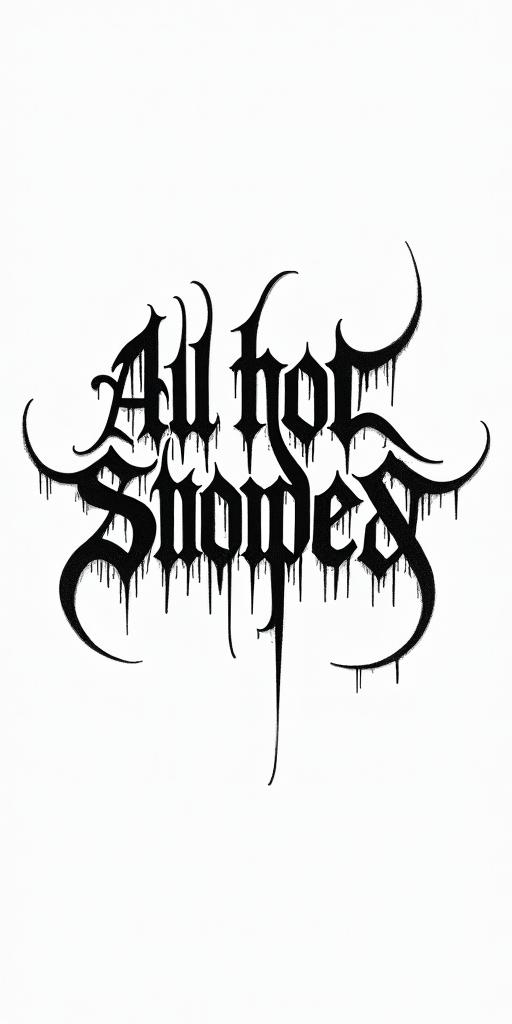 All for not studying.text-based tattoo, gothic font ultra-realistic, perfectly placed, high-quality font design, photo-realistic shading, 8k, high quality, finely detailed typography - Variation 2