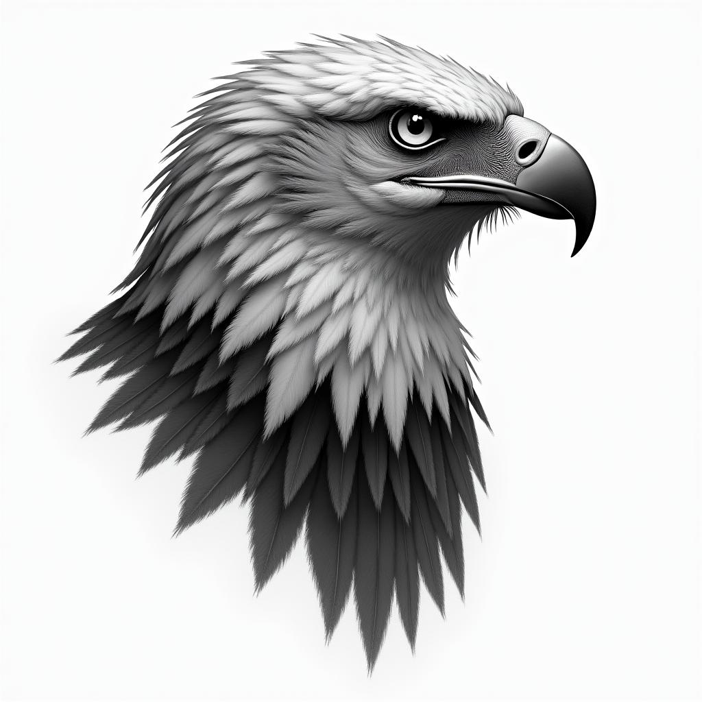 Flávio, virgin, Eaglein realism tattoo style, featuring a highly detailed, lifelike, capturing every detail, photorealistic, ultra realistic, intricate shading, smooth and sharp,