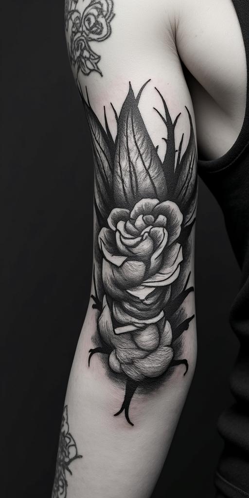 All for not studyingin graffiti style tattoo, featuring bold and dynamic street art elements, spray-paint texture with exaggerated lines and expressive, chaotic brushstrokes, intricate lettering incorporated with graffiti tags, symbols like hearts, stars, and wings - Variation 11