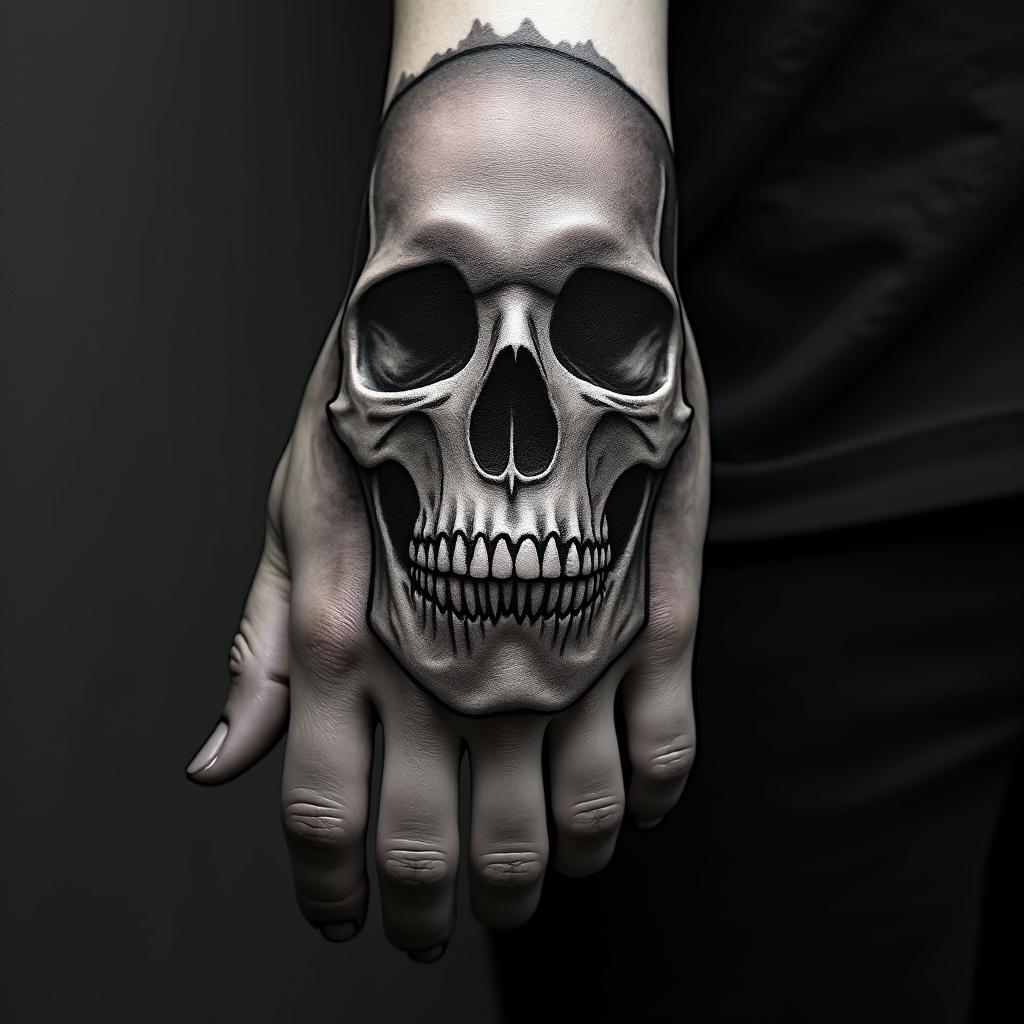 Aquarius in horror tattoo style, showcasing haunting and unsettling, dark and gritty textures with skulls, eerie faces, jgged designs, bold and intense shading - Variation 2