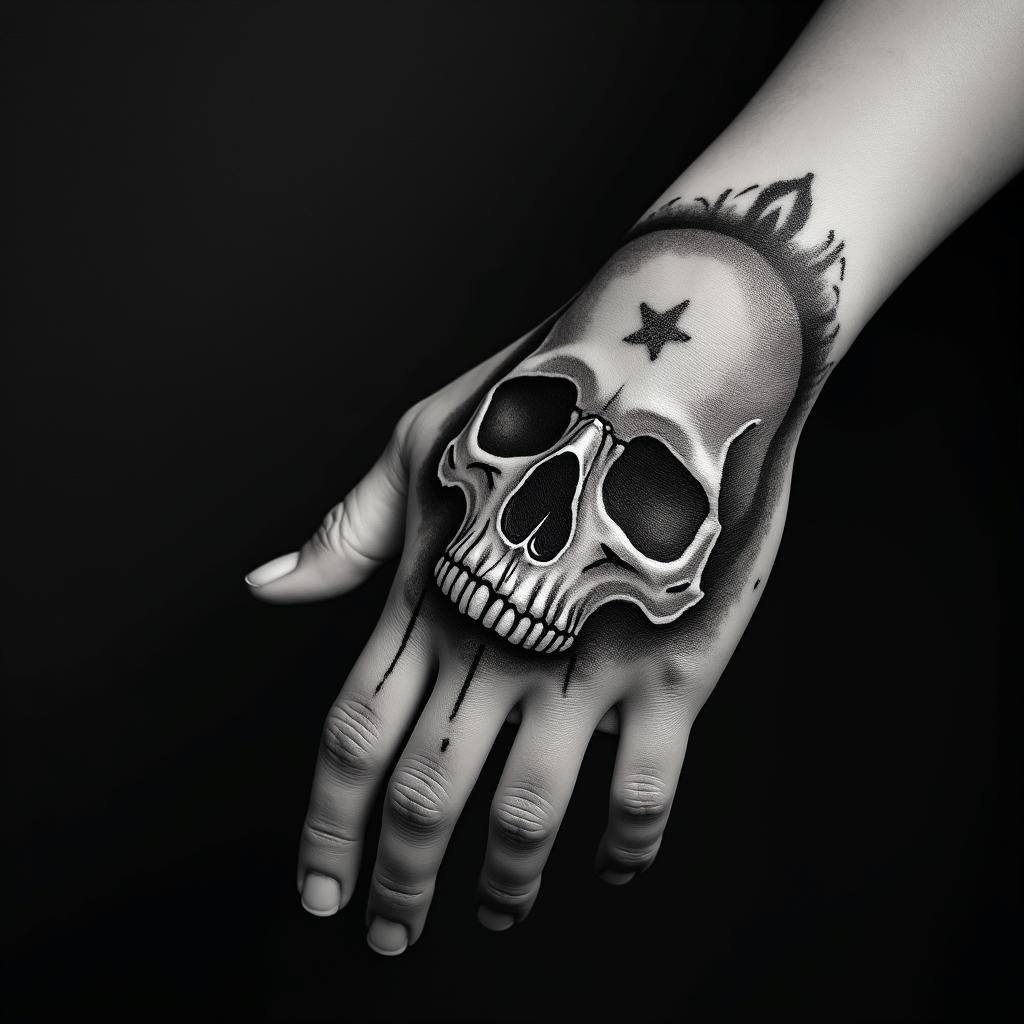 Aquarius in horror tattoo style, showcasing haunting and unsettling, dark and gritty textures with skulls, eerie faces, jgged designs, bold and intense shading - Variation 3