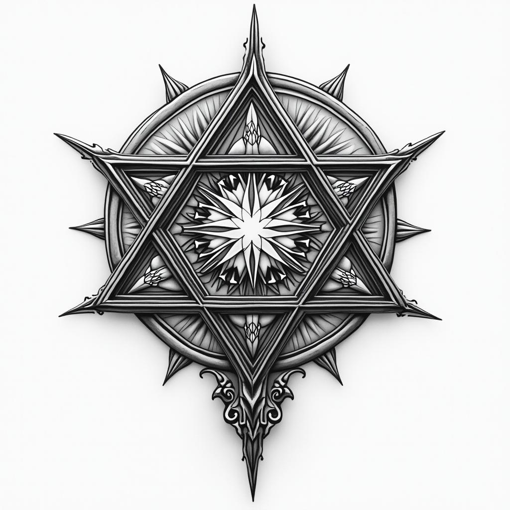 Sacred geometryhigly detailed tattoo - Variation 6