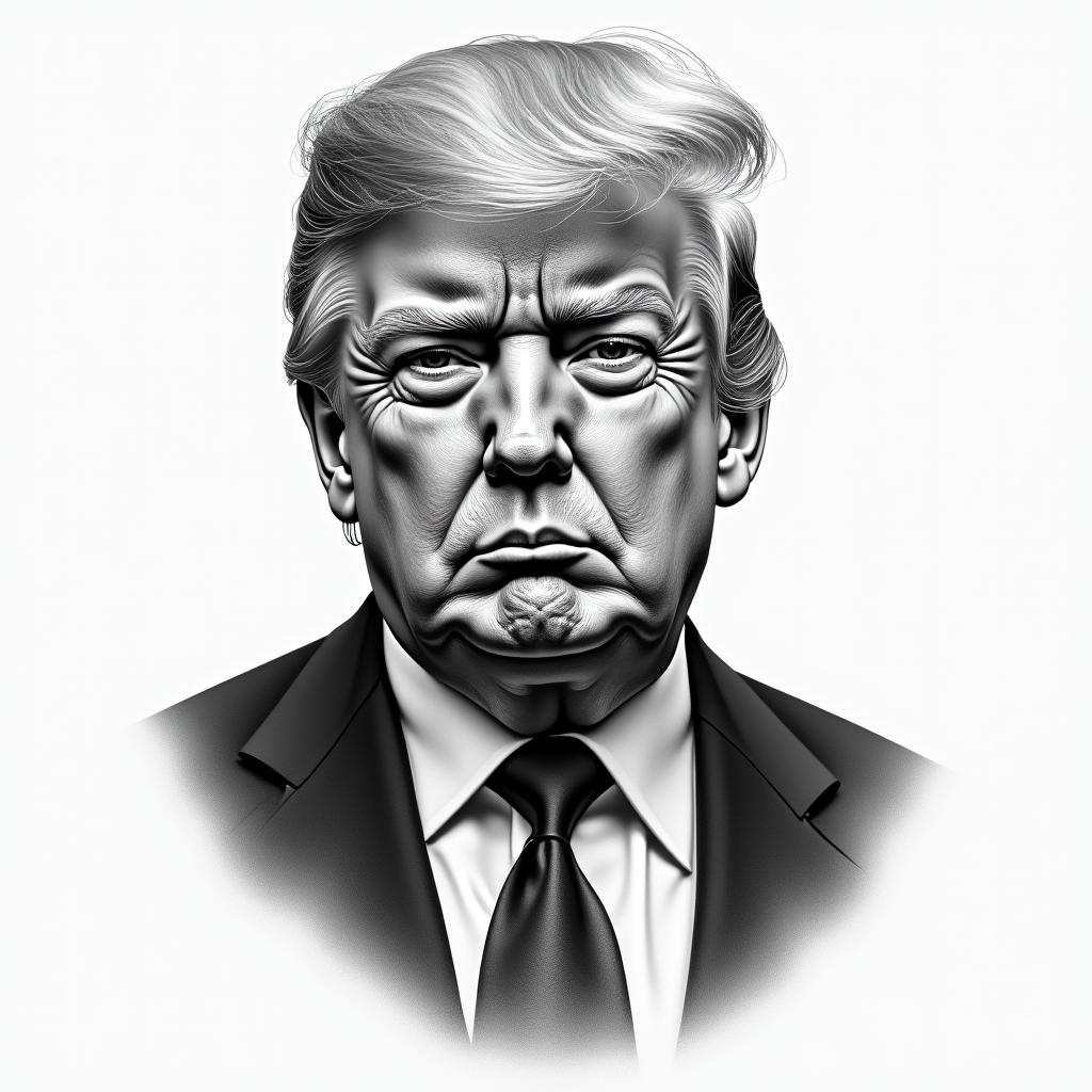 Sailor jerries style tattoo of Donald trumphigly detailed tattoo - Variation 4