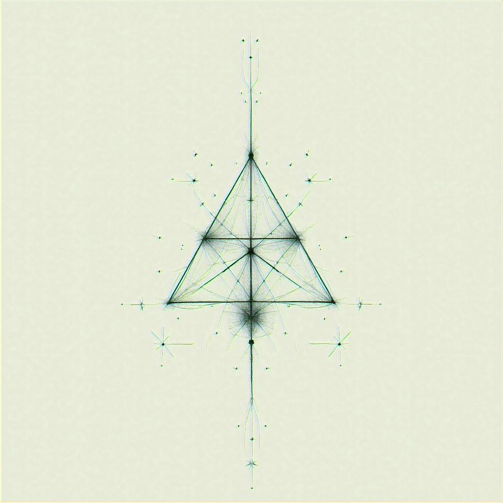 ANGELINE,Cancerin minimalist style tattoo, featuring simple shapes and fine lines, with minimal shading and details, tiny triangles, creating a sense of balance and harmony - Variation 3