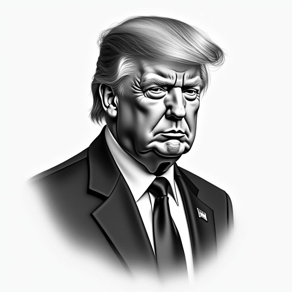 Sailor jerries style tattoo of Donald trumphigly detailed tattoo