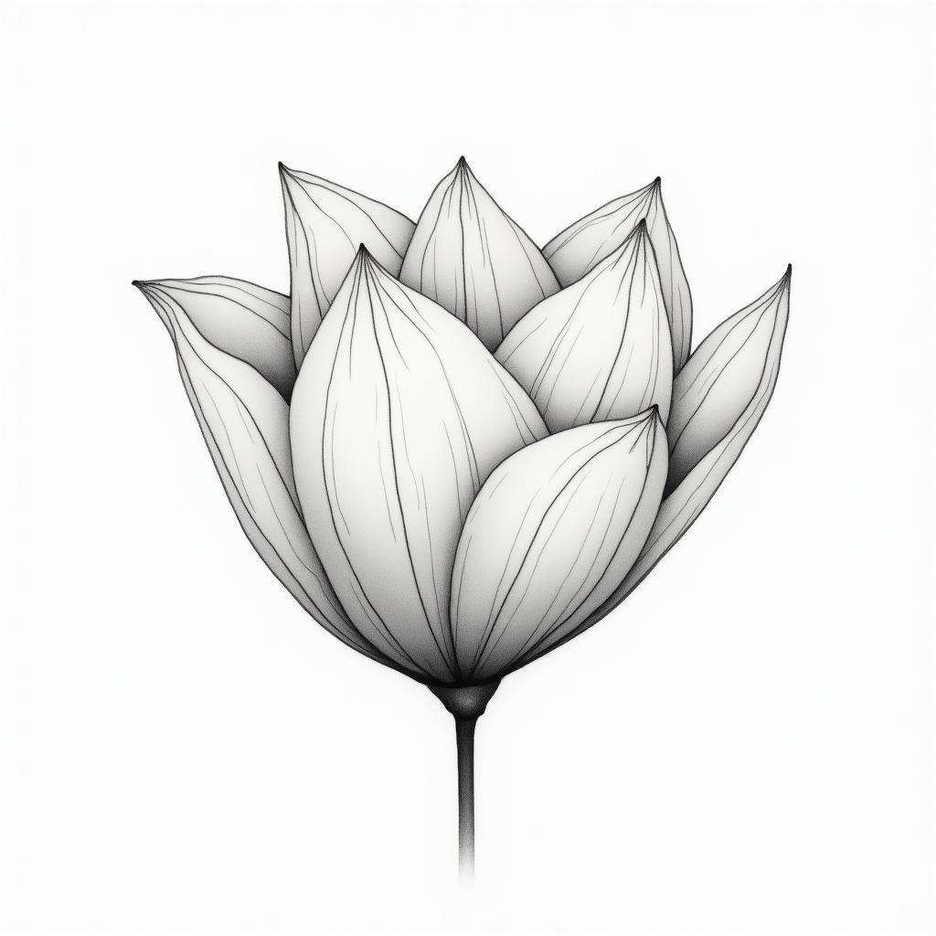 Water Heart Time Magnoliasin minimalist style tattoo, featuring simple shapes and fine lines, with minimal shading and details, tiny triangles, creating a sense of balance and harmony - Variation 4