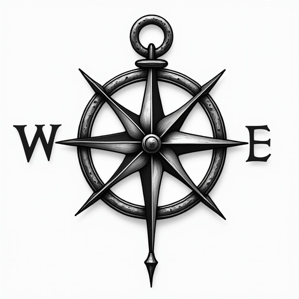Compassin authentic tattoo style, incorporating traditional modifications, bold black outlines, solid color fills, featuring classic authentic elements