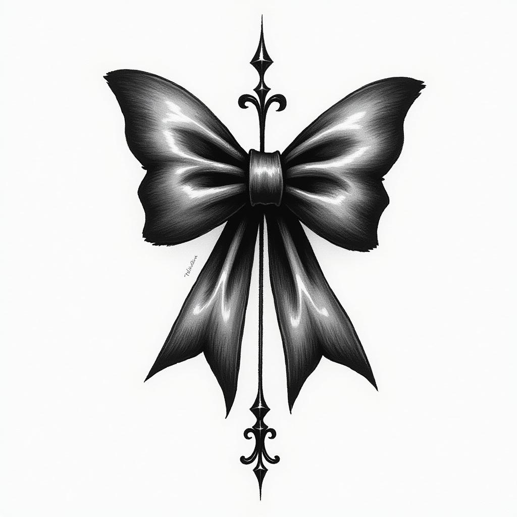 bow tiehigly detailed tattoo - Variation 25