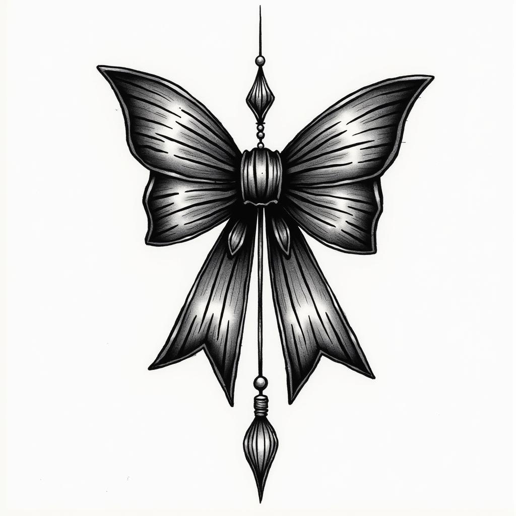 bow tiehigly detailed tattoo - Variation 21