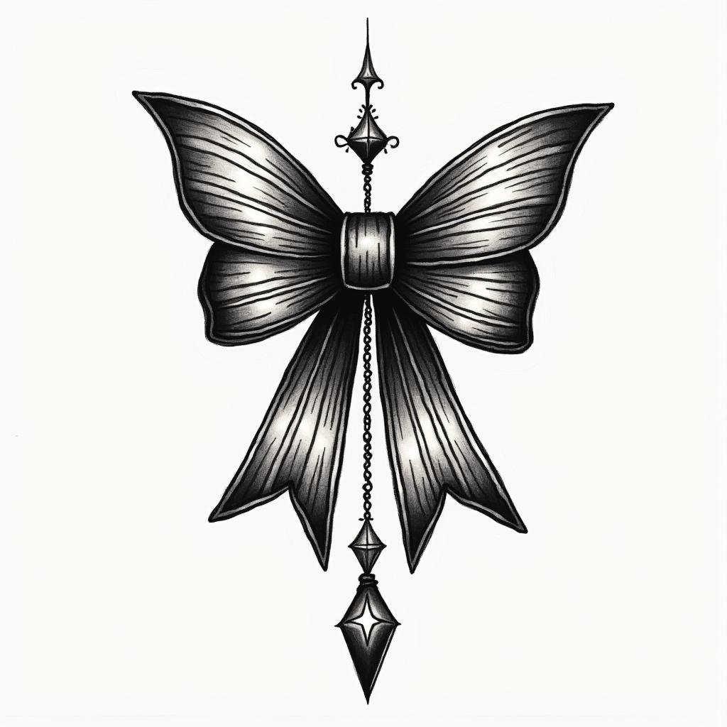 bow tiehigly detailed tattoo - Variation 18