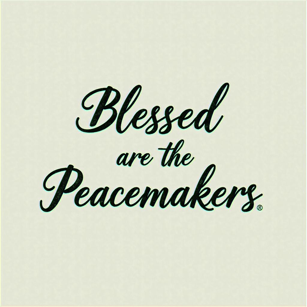 Blessed are the Peacemakersminimalist text-based tattoo, Monospace font ultra-realistic, perfectly placed, high-quality font design, photo-realistic shading, 8k, high quality, finely detailed typograph - Variation 3