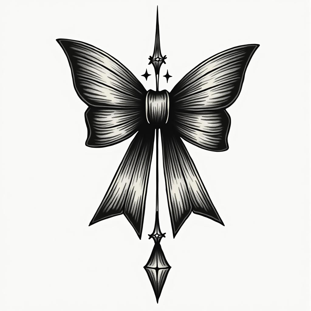 bow tiehigly detailed tattoo - Variation 15