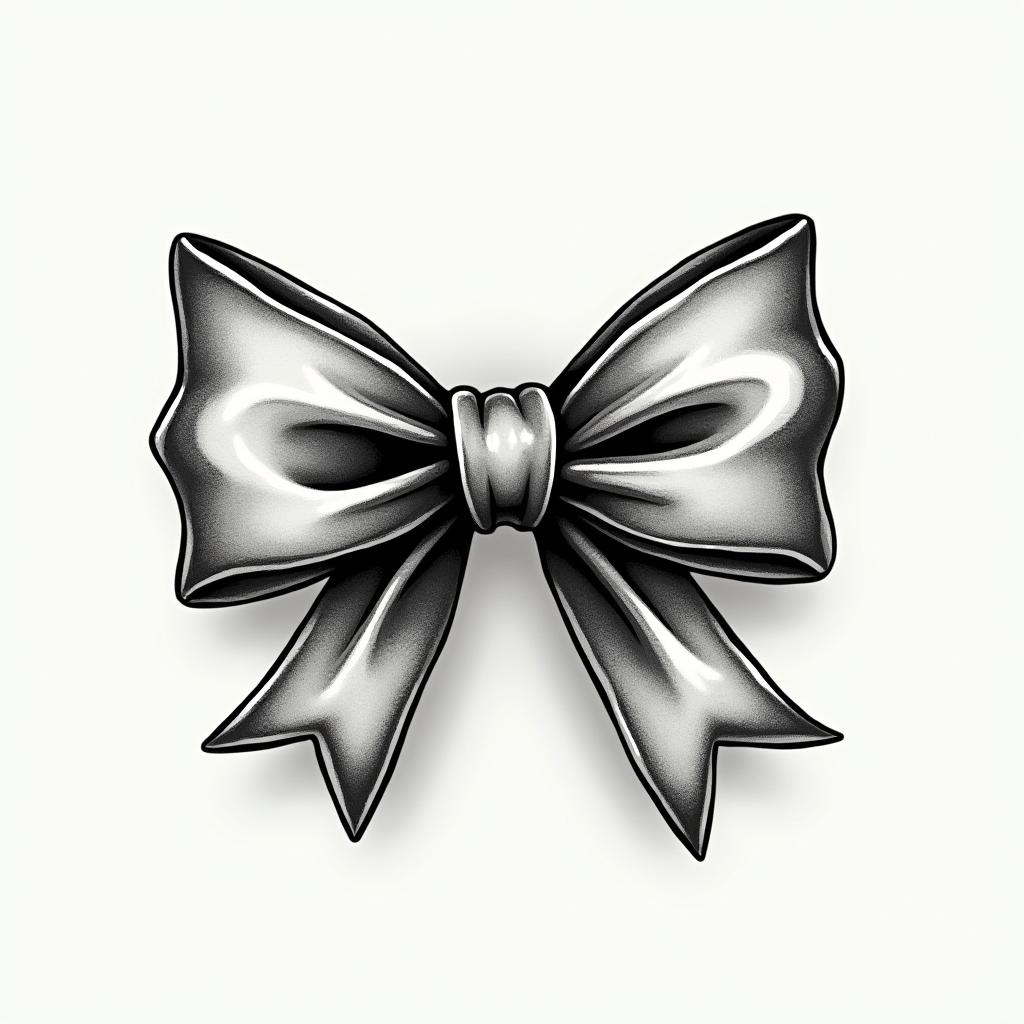 bow tiehigly detailed tattoo - Variation 6