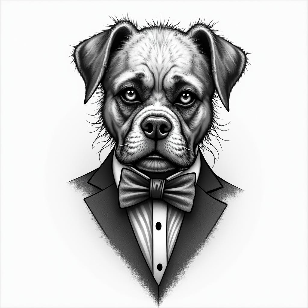 bow tiehigly detailed tattoo - Variation 4