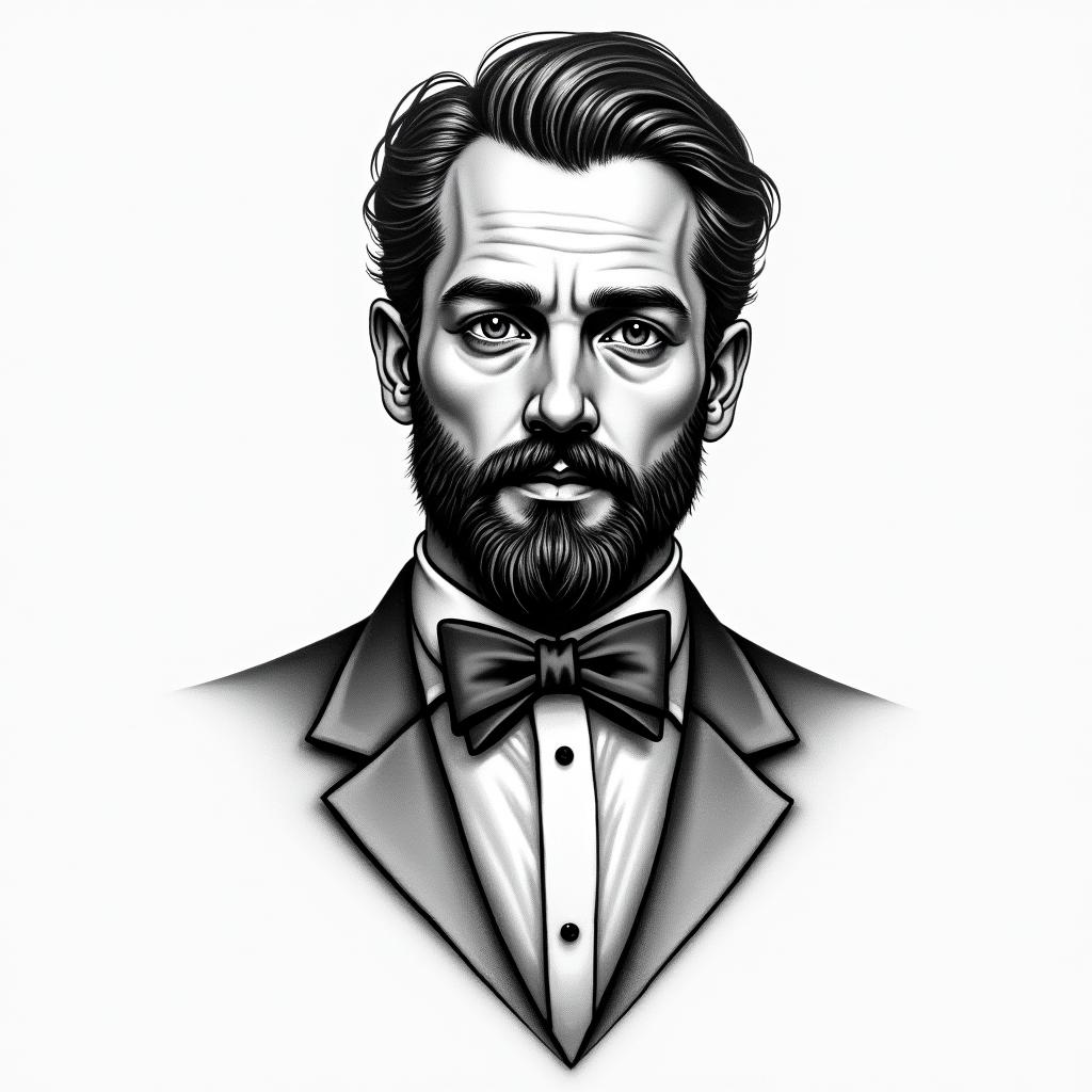 bow tiehigly detailed tattoo - Variation 2