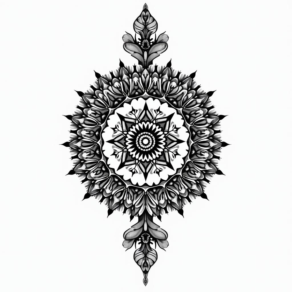 Letters a, e, c, v, h in a mandala.in bohemian style tattoo, 8k - Variation 6