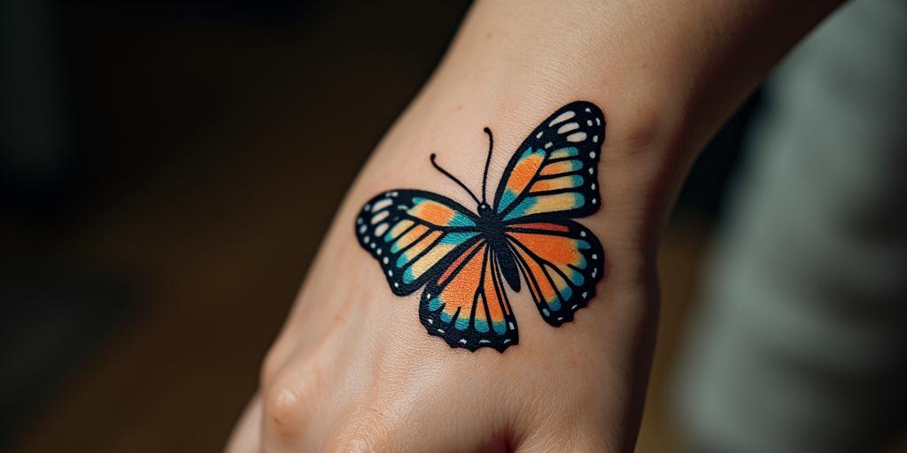 Butterfly with intricate wing patternshigly detailed tattoo - Variation 28