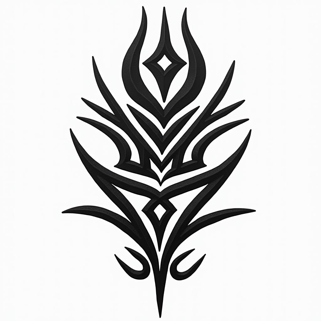 Breakin tribal tattoo style, featuring bold and black geometric shapes, curved lines, intertwine and flow seamlessly, creating a powerful and symbolic design, polynesian and maori styles - Variation 3