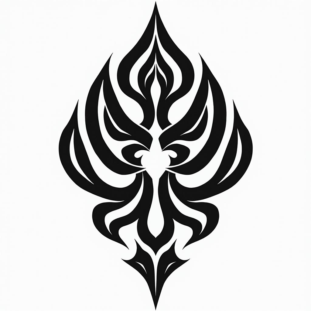 Breakin tribal tattoo style, featuring bold and black geometric shapes, curved lines, intertwine and flow seamlessly, creating a powerful and symbolic design, polynesian and maori styles - Variation 2