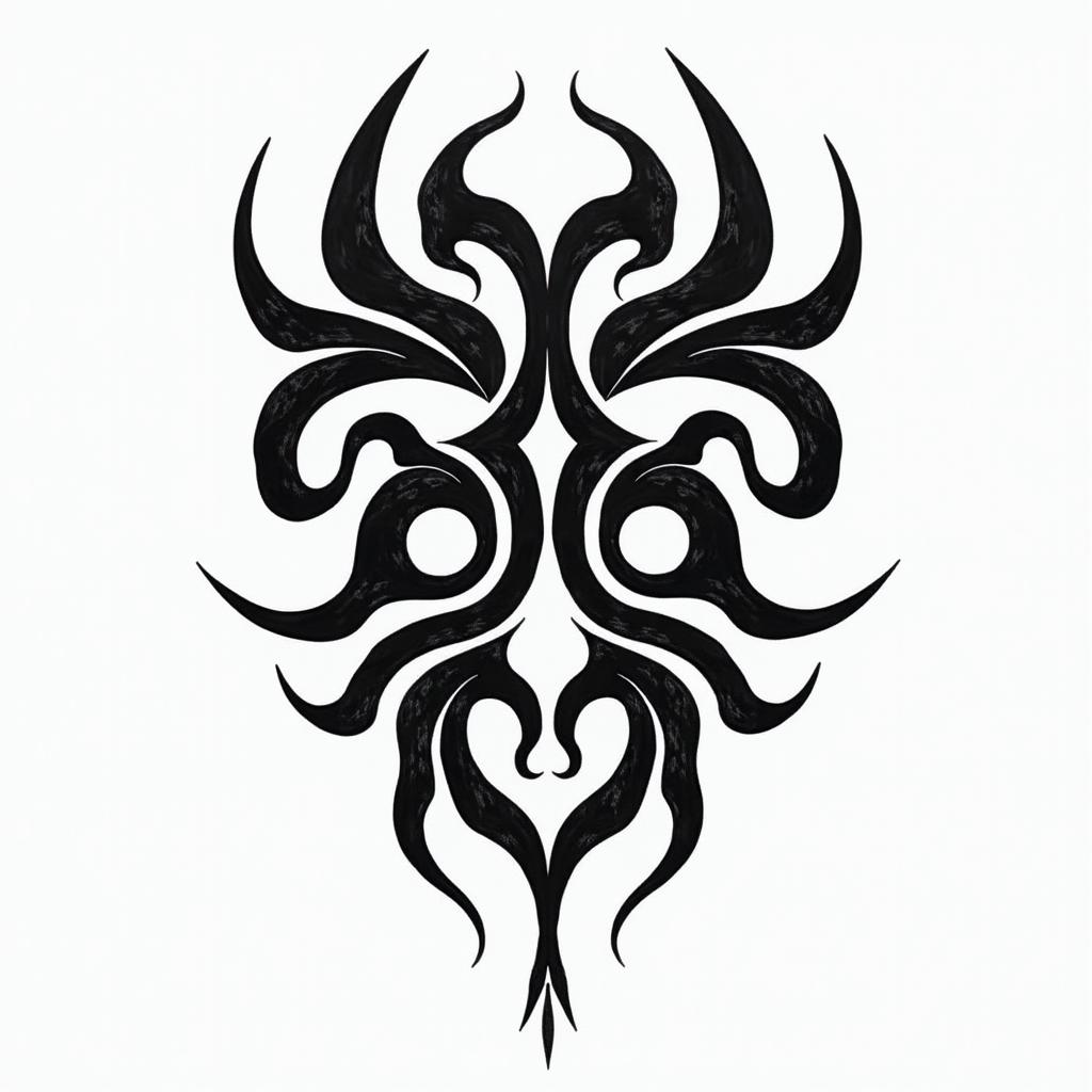Breakin tribal tattoo style, featuring bold and black geometric shapes, curved lines, intertwine and flow seamlessly, creating a powerful and symbolic design, polynesian and maori styles