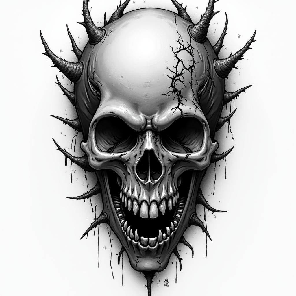 Manuel , harry potter in horror tattoo style, showcasing haunting and unsettling, dark and gritty textures with skulls, eerie faces, jgged designs, bold and intense shading - Variation 2