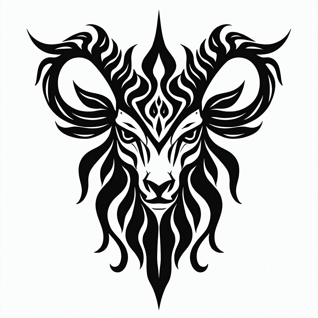 Veronica, Taurus, Manilain tribal tattoo style, featuring bold and black geometric shapes, curved lines, intertwine and flow seamlessly, creating a powerful and symbolic design, polynesian and maori styles - Variation 3