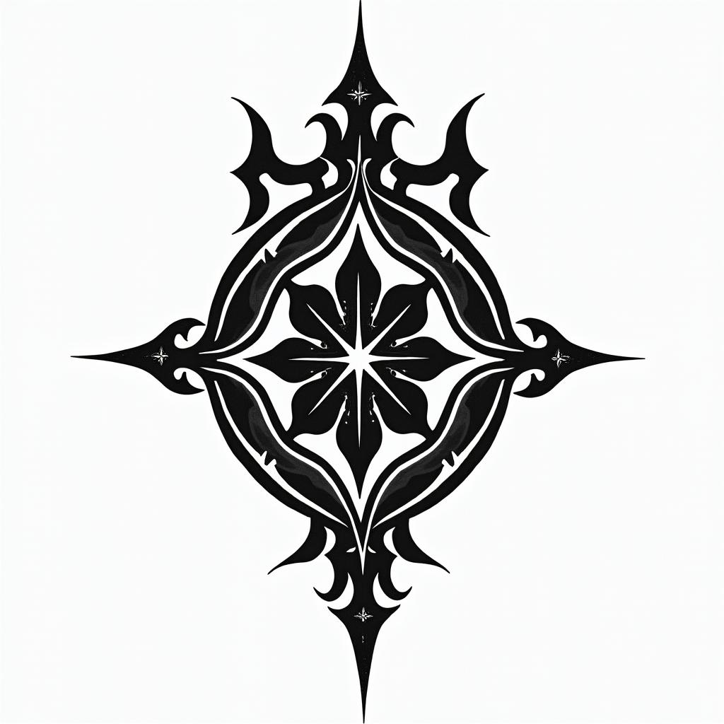 Captain America with his shield raisedin tribal tattoo style, featuring bold and black geometric shapes, curved lines, intertwine and flow seamlessly, creating a powerful and symbolic design, polynesian and maori styles