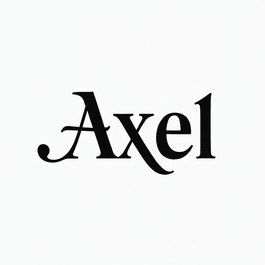 Axel 20052019minimalist text-based tattoo, Monospace font ultra-realistic, perfectly placed, high-quality font design, photo-realistic shading, 8k, high quality, finely detailed typograph - Variation 3