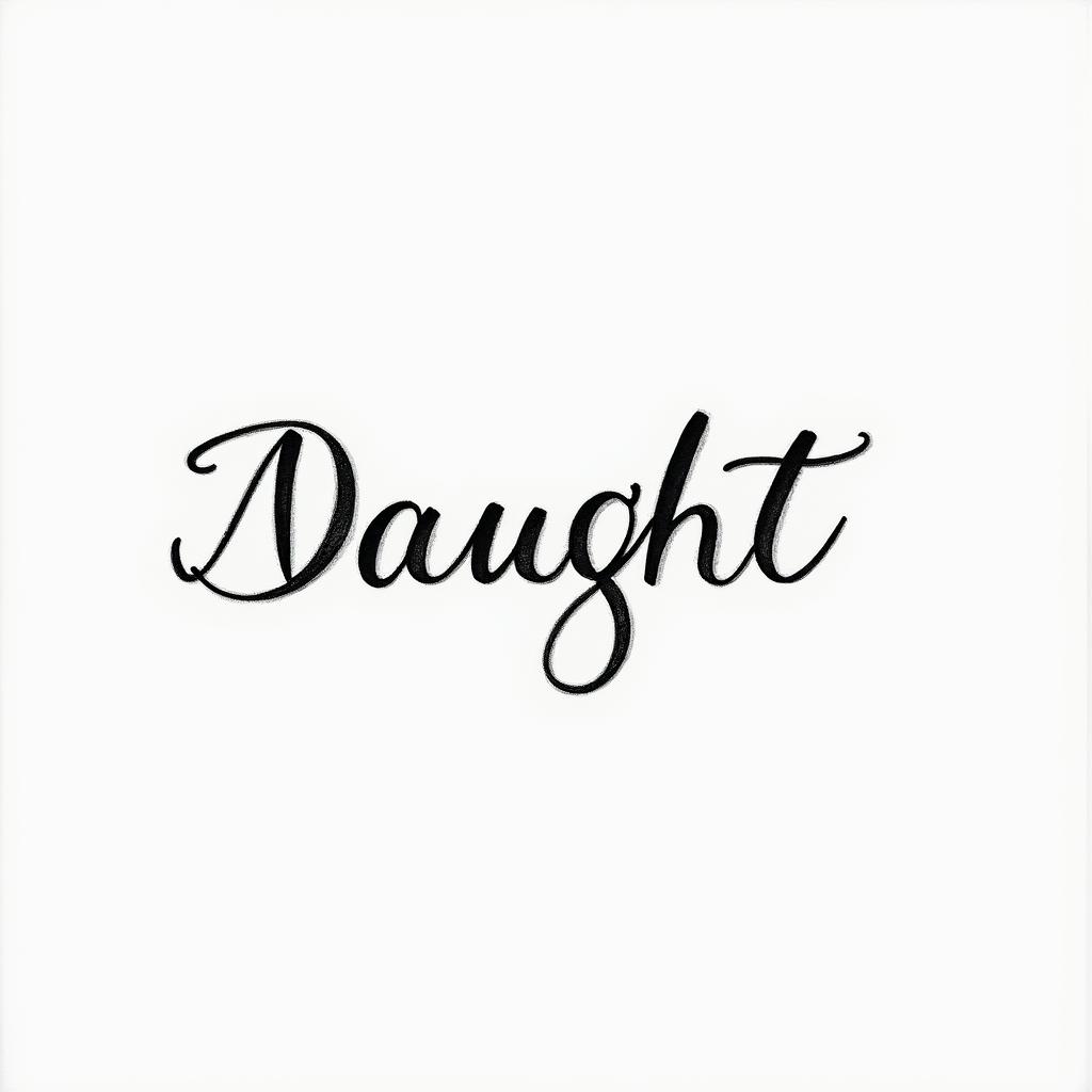 First name of my 4th daughterminimalist text-based tattoo, Monospace font ultra-realistic, perfectly placed, high-quality font design, photo-realistic shading, 8k, high quality, finely detailed typograph - Variation 4