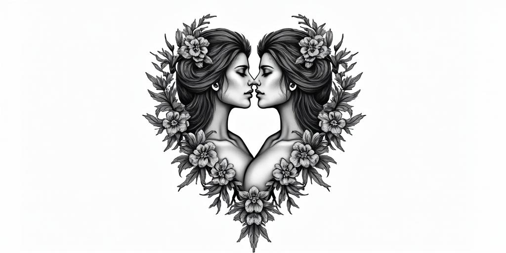 Lovein bohemian style tattoo, 8k - Variation 2