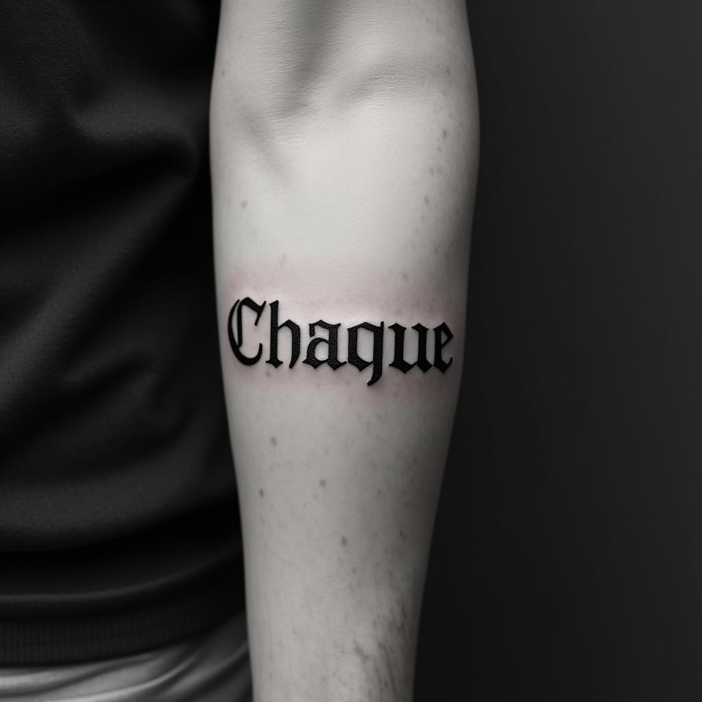 Unique nameminimalist text-based tattoo, Monospace font ultra-realistic, perfectly placed, high-quality font design, photo-realistic shading, 8k, high quality, finely detailed typograph - Variation 4