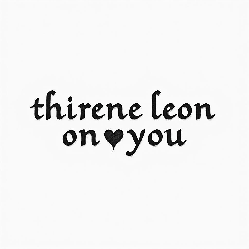 Thirteen heartsminimalist text-based tattoo, Monospace font ultra-realistic, perfectly placed, high-quality font design, photo-realistic shading, 8k, high quality, finely detailed typograph - Variation 2