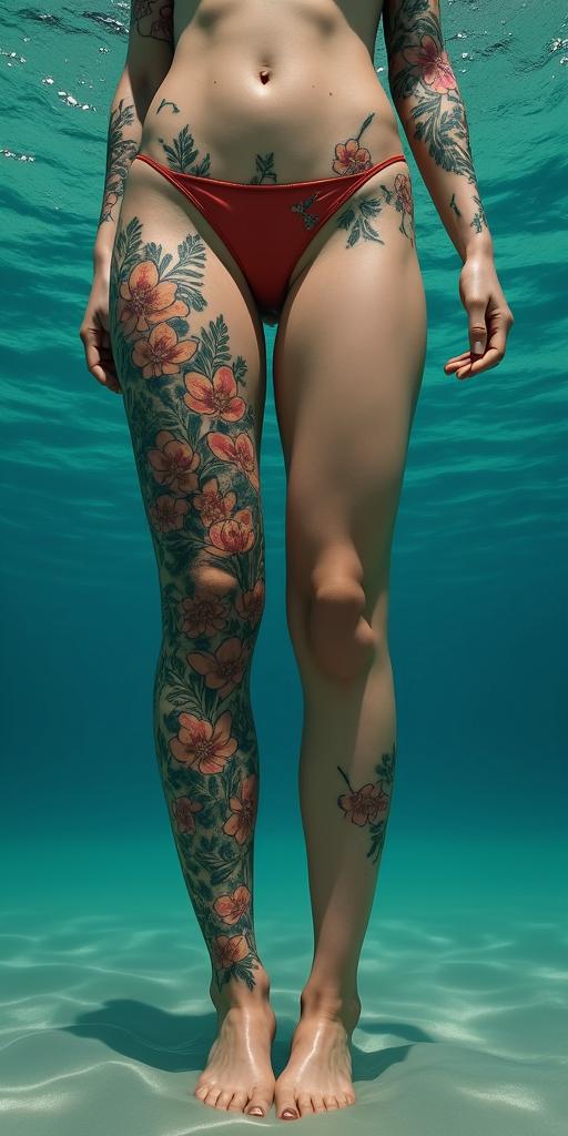 Under water themehigly detailed tattoo - Variation 3