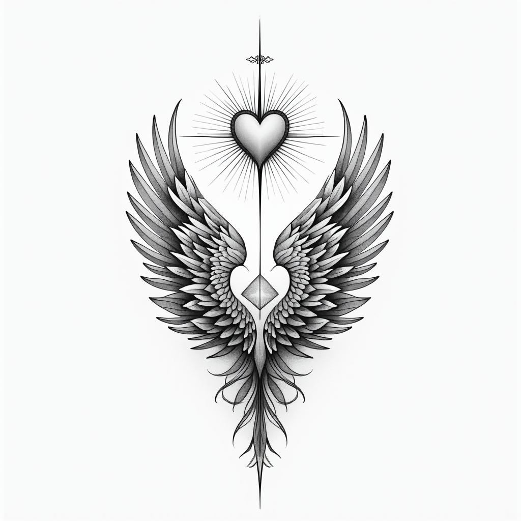 Describe how brave and warrior-like I am, how important it is for me to live day by day.in Modest style tattoo, featuring soft, delicate line work with simple and meaningful symbols, gentle waves, a heart, evoking a sense of serenity and grace, - Variation 4