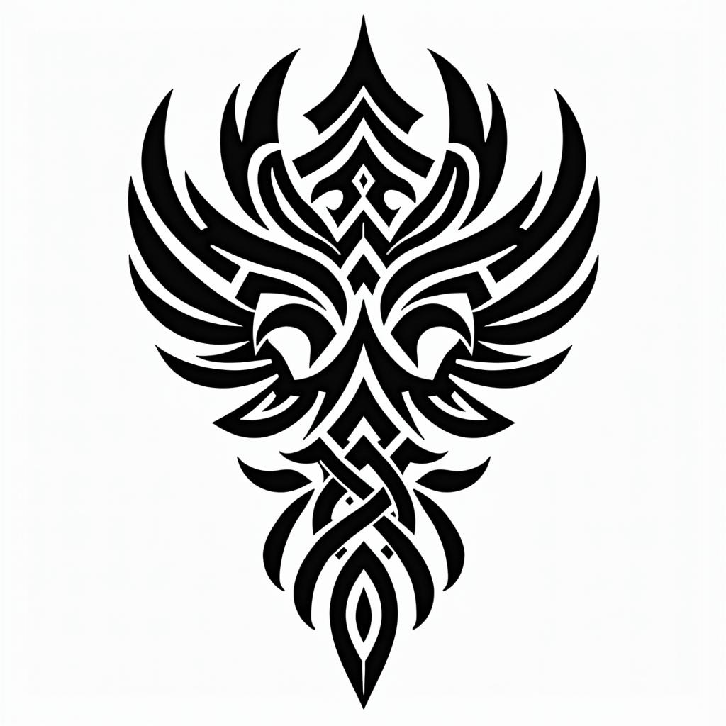 Mom memorialin tribal tattoo style, featuring bold and black geometric shapes, curved lines, intertwine and flow seamlessly, creating a powerful and symbolic design, polynesian and maori styles - Variation 2