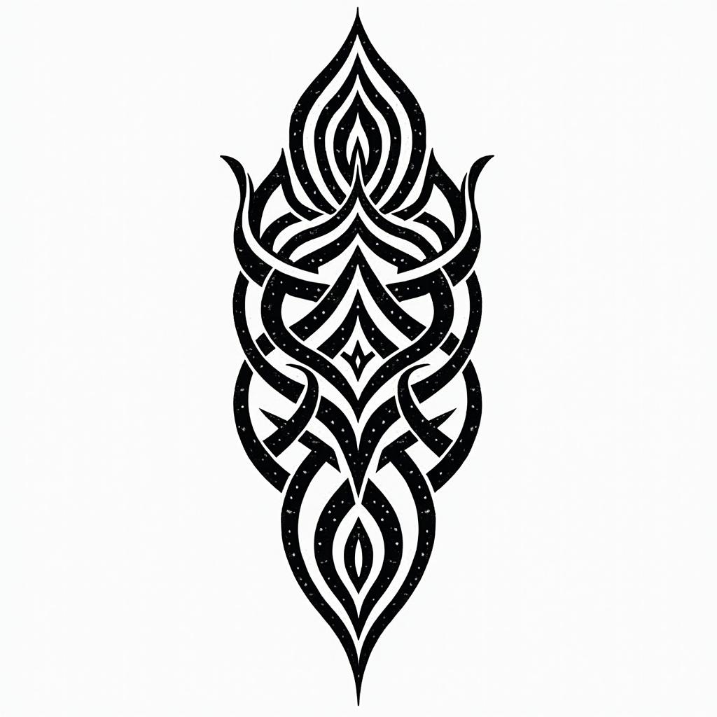 Mom memorialin tribal tattoo style, featuring bold and black geometric shapes, curved lines, intertwine and flow seamlessly, creating a powerful and symbolic design, polynesian and maori styles