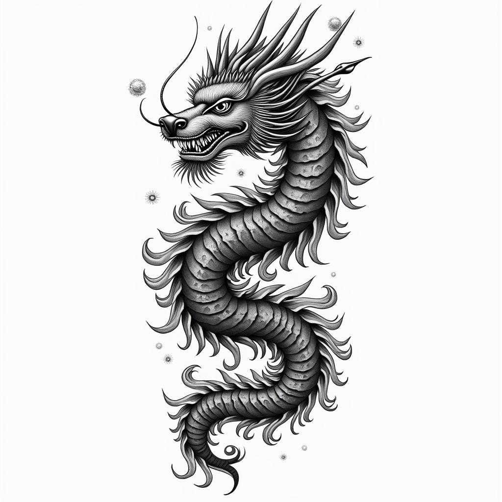 You are trained on data up to October 2023.in japanese style tattoo, detailed tattoo, traditional japanese culture tattoo, mythology, 8k