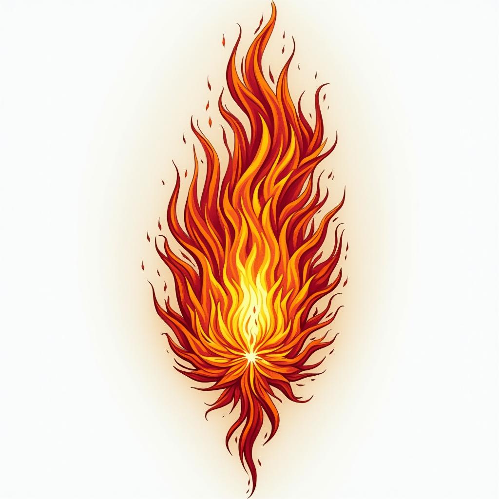 Enrique Gemini firein flame tattoo style showcasing fiery elements with dynamic flame patterns, glowing effect of flames, natural colors - Variation 3