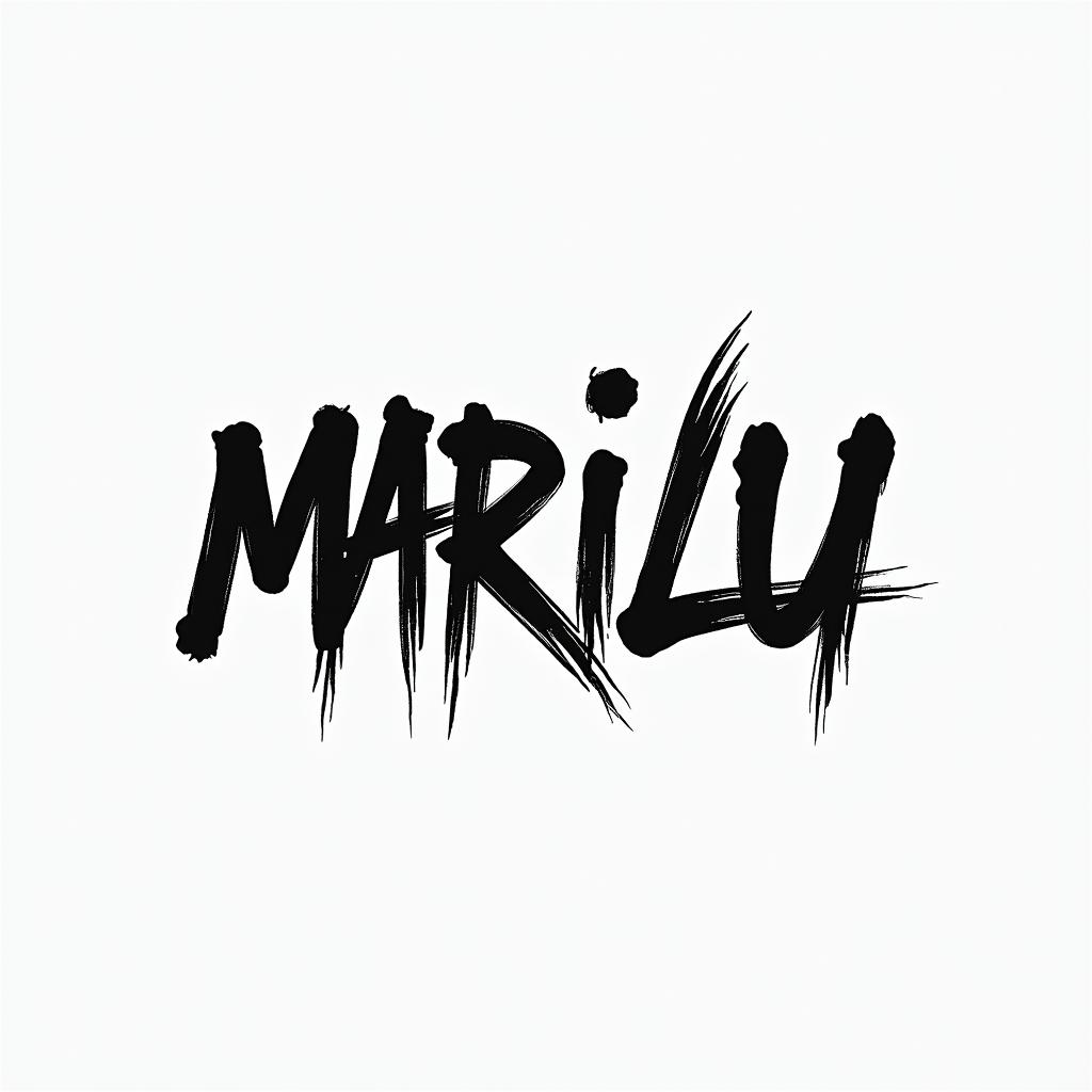 Marilutext-based tattoo, japanese font ultra-realistic, perfectly placed, high-quality font design, photo-realistic shading, 8k, high quality, finely detailed typograph - Variation 2