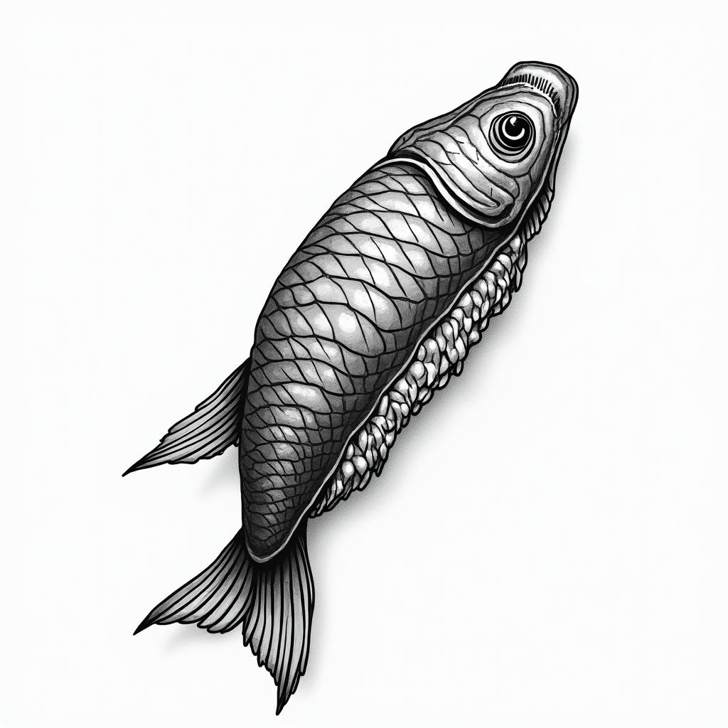 Sushi mignonin new school tattoo, pop culture, modern, detailed tattoo, illustrative - Variation 4